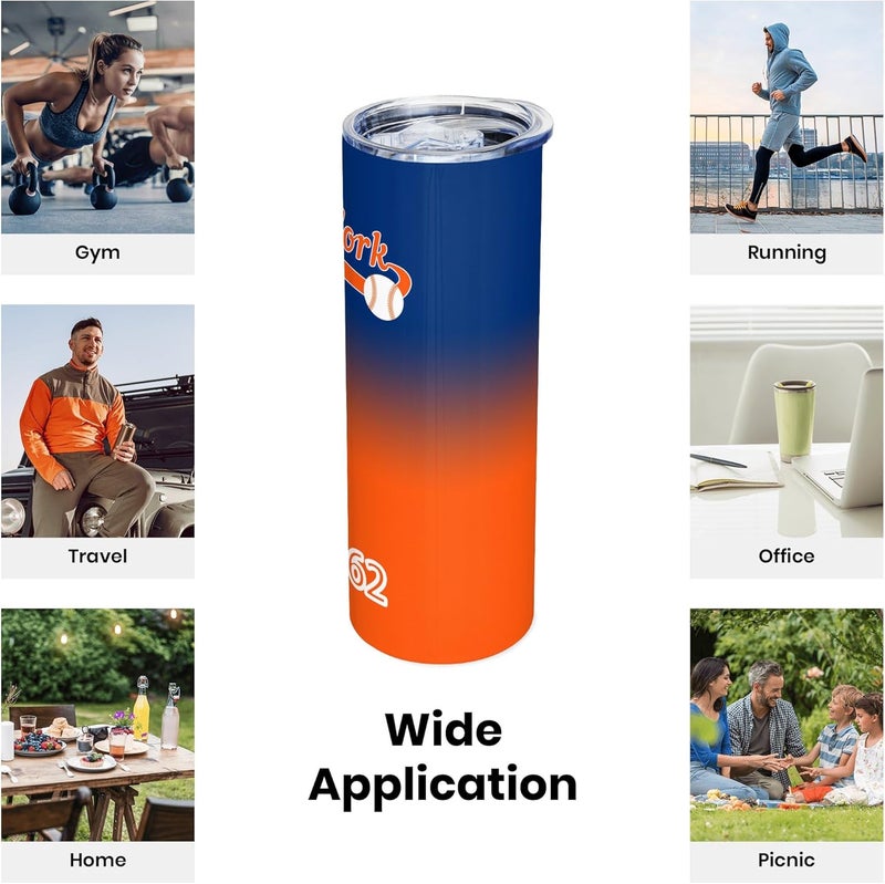 Suswoos New York EST 1962 Tumblers 20oz Straight Skinny Car Cups Sports Travel Coffee Mug,Stainless Steel,Insulated,Classic Collection Gifts for Men Women Fans. - Image 4